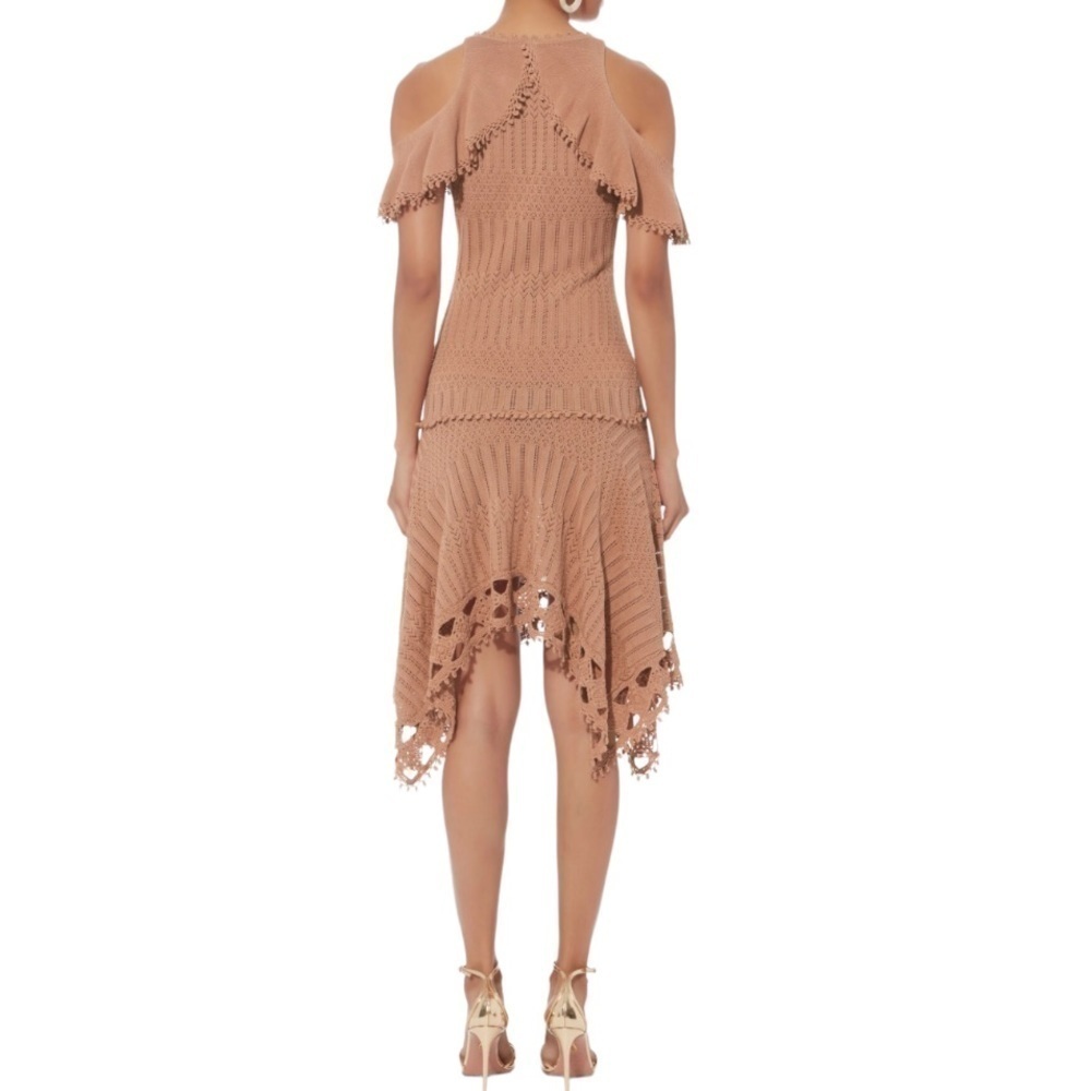 Jonathan Simkhai For Intermix Blush Crochet Handkerchief Hem Blush Dress - Picture 3 of 16